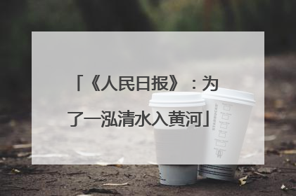 《人民日报》：为了一泓清水入黄河