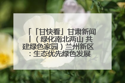 「甘快看」甘肃新闻丨（绿化南北两山 共建绿色家园）兰州新区：生态优先绿色发展 打造生态环保示范区
