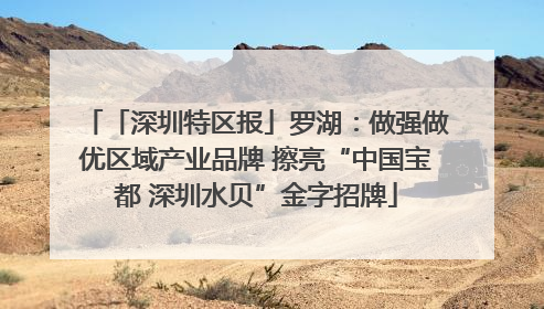 「深圳特区报」罗湖：做强做优区域产业品牌 擦亮“中国宝都 深圳水贝”金字招牌