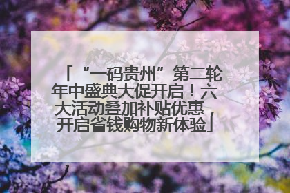 “一码贵州”第二轮年中盛典大促开启！六大活动叠加补贴优惠，开启省钱购物新体验
