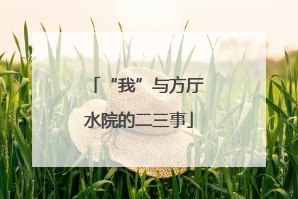“我”与方厅水院的二三事