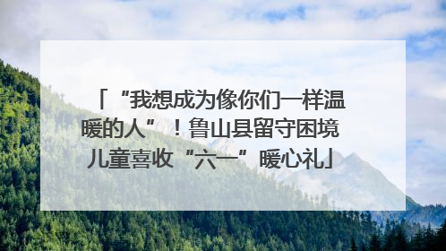 “我想成为像你们一样温暖的人”！鲁山县留守困境儿童喜收“六一”暖心礼