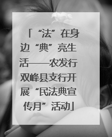 “法”在身边“典”亮生活——农发行双峰县支行开展“民法典宣传月”活动