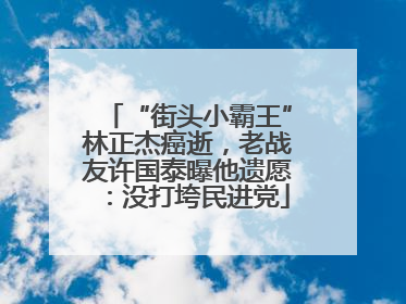 “街头小霸王”林正杰癌逝，老战友许国泰曝他遗愿：没打垮民进党