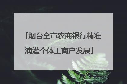 烟台全市农商银行精准滴灌个体工商户发展