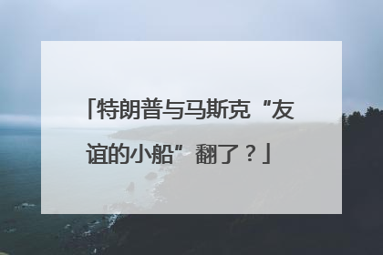 特朗普与马斯克“友谊的小船”翻了？