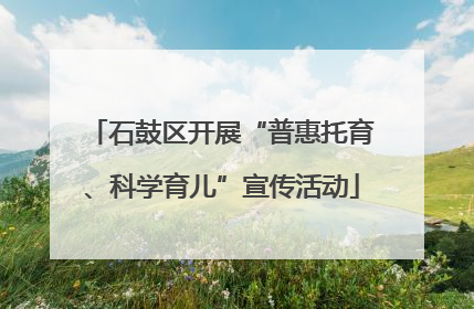 石鼓区开展“普惠托育、科学育儿”宣传活动
