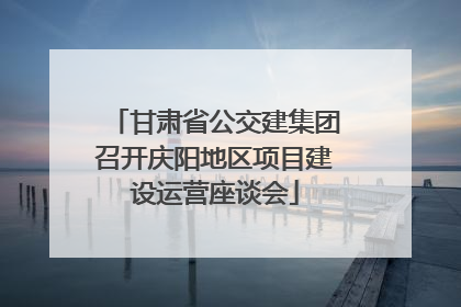 甘肃省公交建集团召开庆阳地区项目建设运营座谈会
