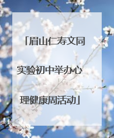 眉山仁寿文同实验初中举办心理健康周活动