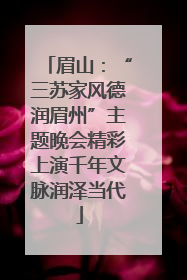 眉山：“三苏家风德润眉州”主题晚会精彩上演千年文脉润泽当代