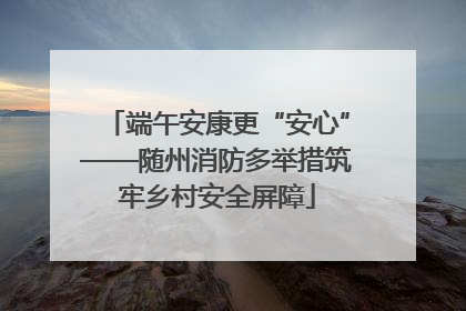 端午安康更“安心”——随州消防多举措筑牢乡村安全屏障