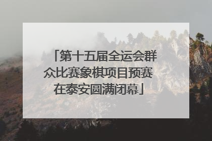 第十五届全运会群众比赛象棋项目预赛在泰安圆满闭幕