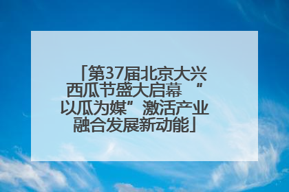 第37届北京大兴西瓜节盛大启幕 “以瓜为媒”激活产业融合发展新动能