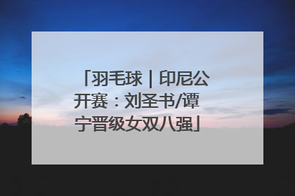 羽毛球｜印尼公开赛：刘圣书/谭宁晋级女双八强