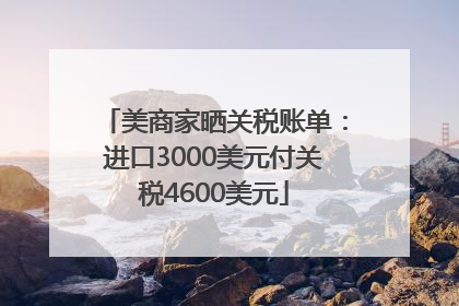 美商家晒关税账单：进口3000美元付关税4600美元