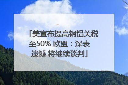 美宣布提高钢铝关税至50% 欧盟：深表遗憾 将继续谈判