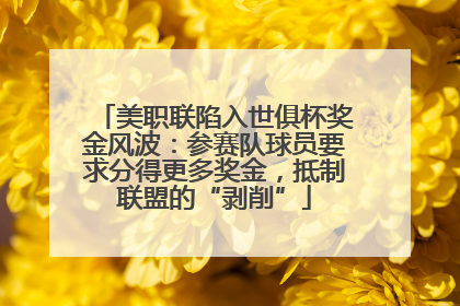 美职联陷入世俱杯奖金风波：参赛队球员要求分得更多奖金，抵制联盟的“剥削”