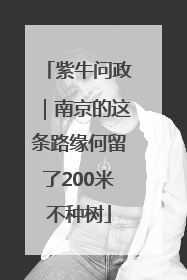 紫牛问政｜南京的这条路缘何留了200米不种树