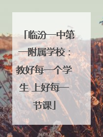 临汾一中第一附属学校：教好每一个学生 上好每一节课