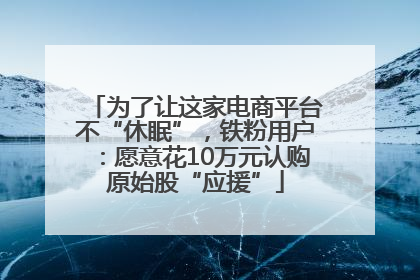 为了让这家电商平台不“休眠”，铁粉用户：愿意花10万元认购原始股“应援”