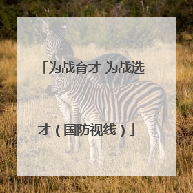 为战育才 为战选才（国防视线）