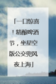 一口惊喜！精酿啤酒节，坐星空版公交兜风夜上海