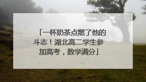 一杯奶茶点燃了他的斗志！湖北高二学生参加高考，数学满分