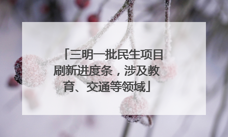 三明一批民生项目刷新进度条，涉及教育、交通等领域