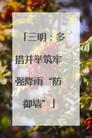 三明：多措并举筑牢强降雨“防御墙”
