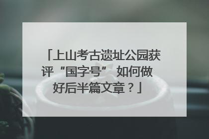 上山考古遗址公园获评“国字号” 如何做好后半篇文章？