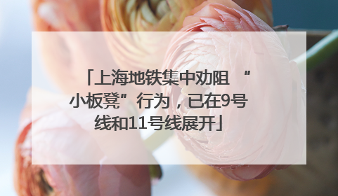 上海地铁集中劝阻 “小板凳”行为，已在9号线和11号线展开
