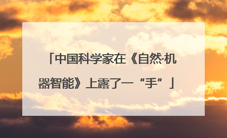 中国科学家在《自然·机器智能》上露了一“手”