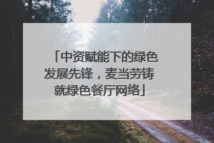 中资赋能下的绿色发展先锋，麦当劳铸就绿色餐厅网络