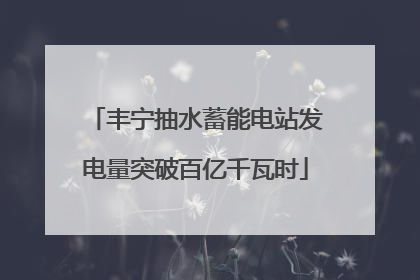 丰宁抽水蓄能电站发电量突破百亿千瓦时