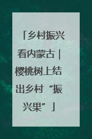 乡村振兴看内蒙古｜樱桃树上结出乡村“振兴果”