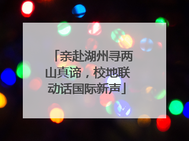 亲赴湖州寻两山真谛，校地联动话国际新声