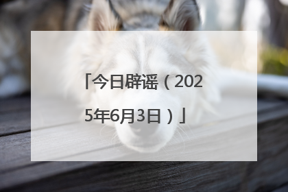 今日辟谣（2025年6月3日）