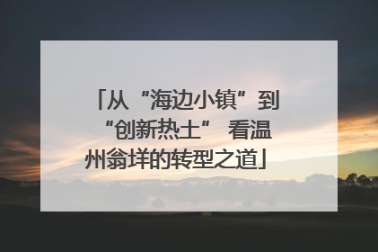 从“海边小镇”到“创新热土” 看温州翁垟的转型之道