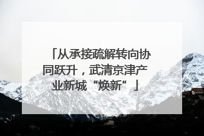 从承接疏解转向协同跃升，武清京津产业新城“焕新”