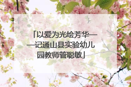 以爱为光绘芳华——记通山县实验幼儿园教师管聪敏