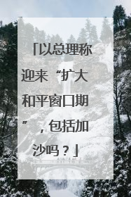 以总理称迎来“扩大和平窗口期”，包括加沙吗？