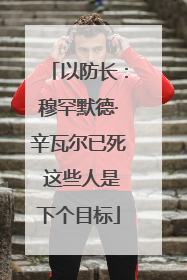以防长：穆罕默德·辛瓦尔已死 这些人是下个目标