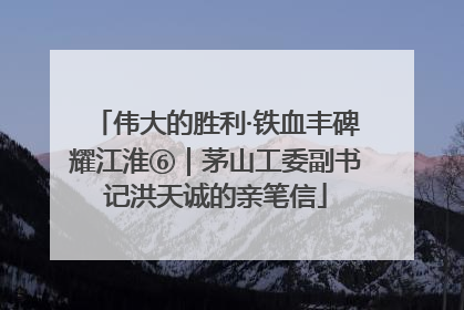 伟大的胜利·铁血丰碑耀江淮⑥｜茅山工委副书记洪天诚的亲笔信