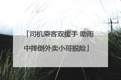 司机乘客双援手 助雨中摔倒外卖小哥脱险