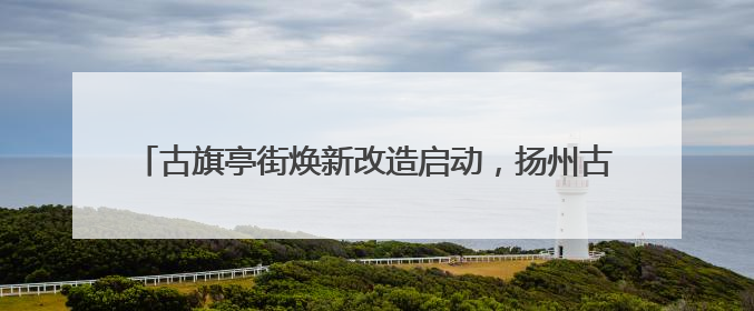 古旗亭街焕新改造启动，扬州古城“网红街巷”将添“新成员”