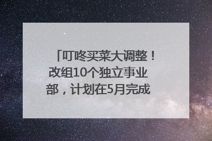 叮咚买菜大调整！改组10个独立事业部，计划在5月完成App端全面改版