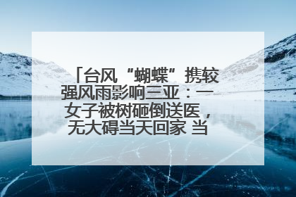 台风“蝴蝶”携较强风雨影响三亚：一女子被树砸倒送医，无大碍当天回家 当地已紧急清障