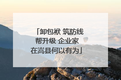 卸包袱 筑防线 帮升级 企业家在嵩县何以有为