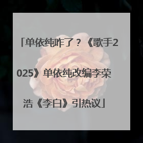 单依纯咋了？《歌手2025》单依纯改编李荣浩《李白》引热议