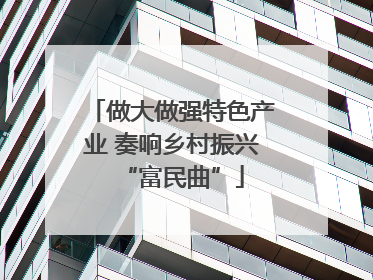 做大做强特色产业 奏响乡村振兴“富民曲”